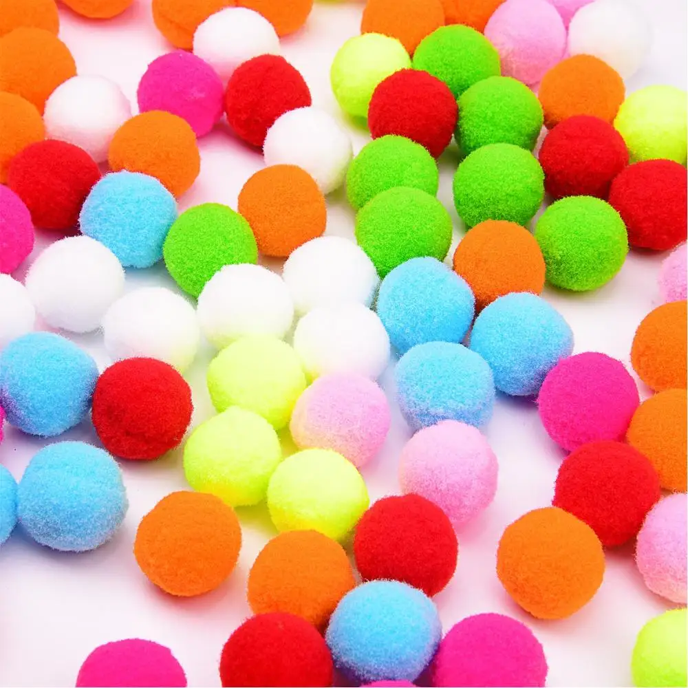 200 Pieces 1 Inch Colorful Pom Poms for DIY Creative Crafts Decorations