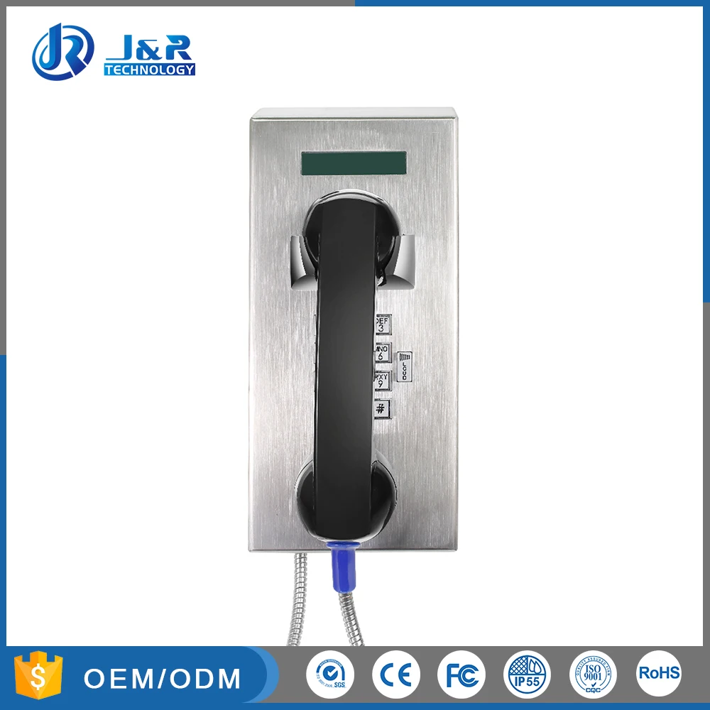 Антивандальный тюремный телефон VoIP с дисплеем и прочным громкоговорителем тел. IP для