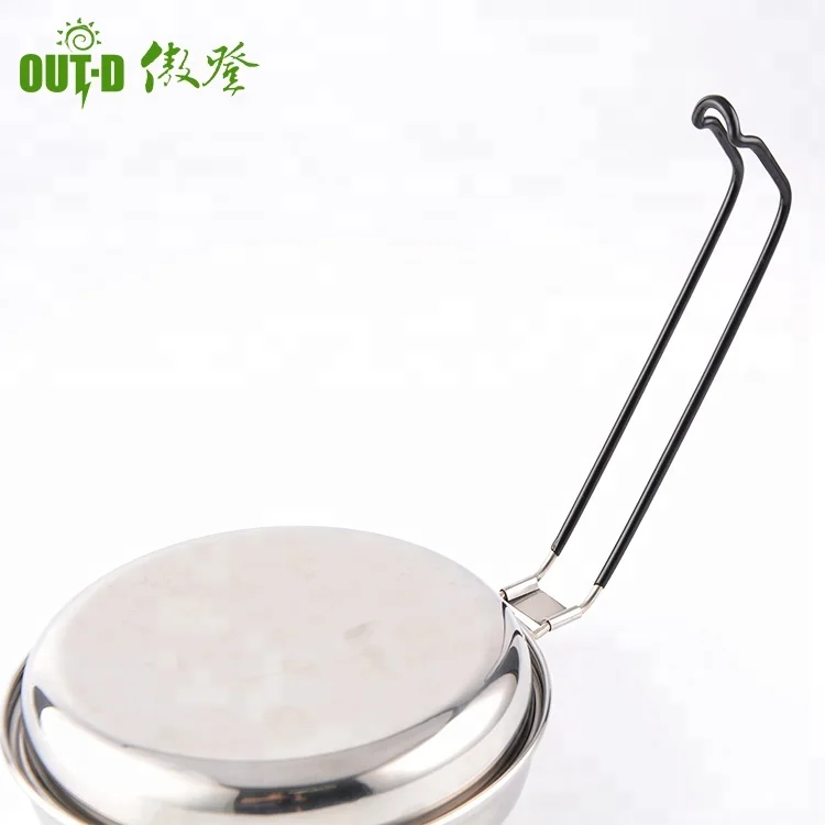 
Stainless steel camping cookware mess kit 