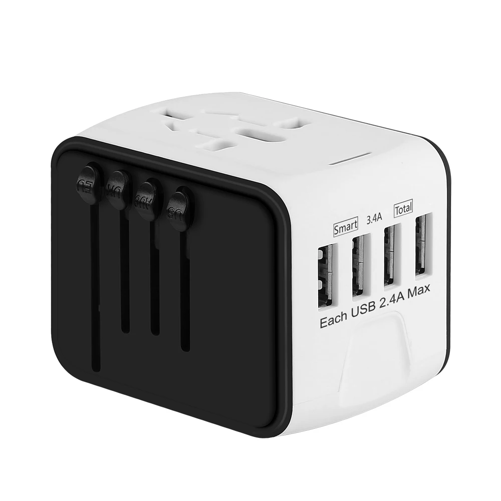 Star hotel mobile phone and camera charger SL-199-4U EMC certified 4 USB universal travel adapter
