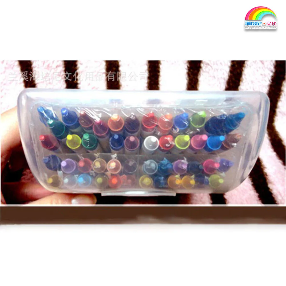 Hot wholesale Kids 48 color gel wax pencil crayons different types of crayons for children