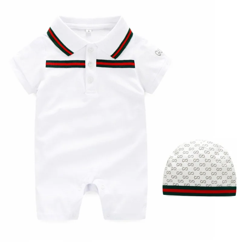 YQ310 China wholesale baby boy black polo romper pure color newborn clothes