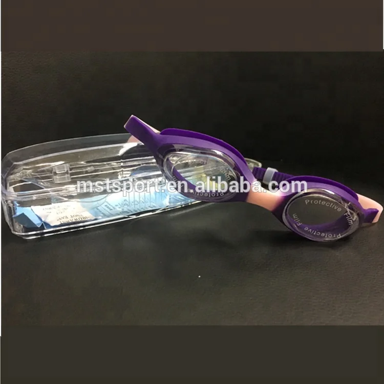 2018 PC lenes100% UV protection best anti-fog adjust swim goggle with silicone straps