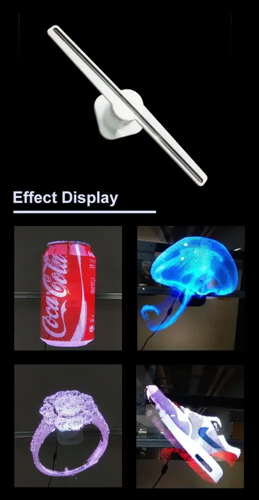 Wifi APP control 20W 42cm Holographic christmas tree hologram 3D fan display