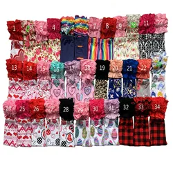 Новое поступление, рождественские штаны для маленьких девочек, оптовая продажа, детские леггинсы с принтом и оборками, леггинсы для детей