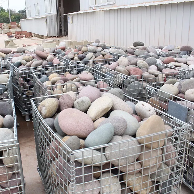 For Garden Cobbles & Pebbles Rounded Shape Other,none Xinfengrui None,others Woven Bag Grey River Pebble Stone Natural Mix 1 Ton