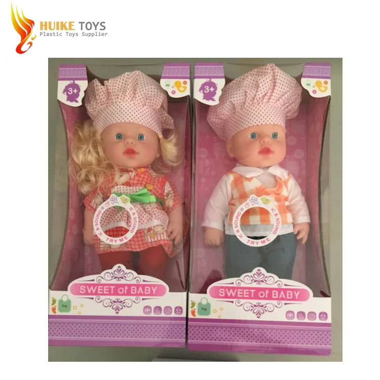 14 inch ic talking lovely fun fat plastic cartoon musical dolls with EN71
