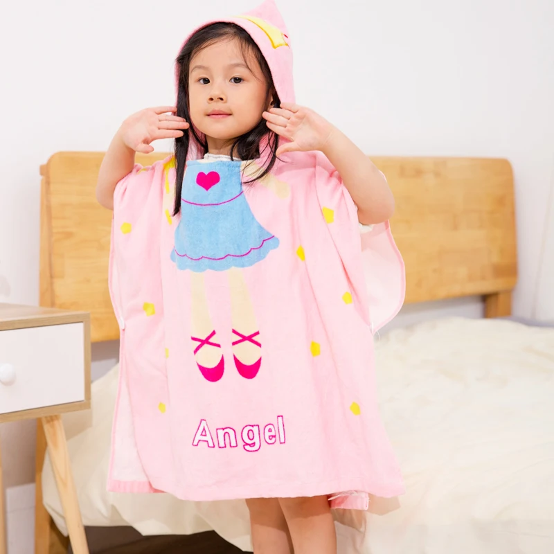 
custom microfiber Pullover kids towel surf poncho Bath Towel animal organic bamboo cotton Super Soft Cute baby hooded towel 