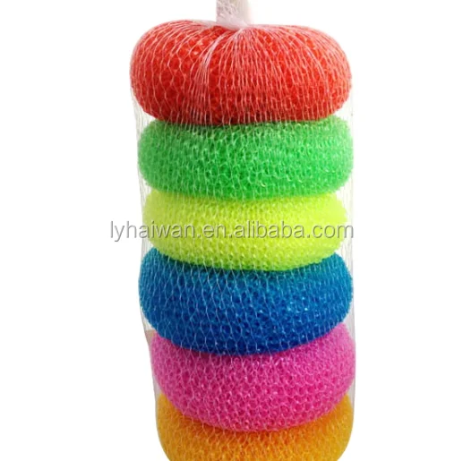 high quality kitchen cleaning mesh plastic scourer/cleaning ball/steel scrubber from 0086-18315708563