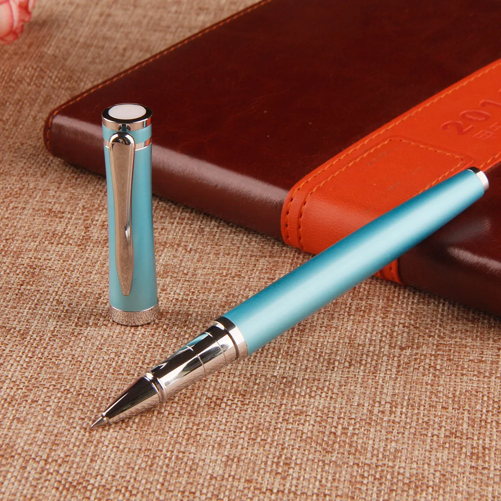 Cheap customized color lacquered body metal roller pen heavy metal gel ink pen with your logo