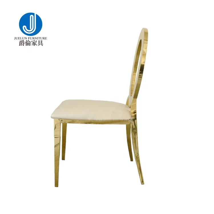 wholesale stainless steel gold O shaped  baroque chair Outside Wedding Chair Party Chair for sale