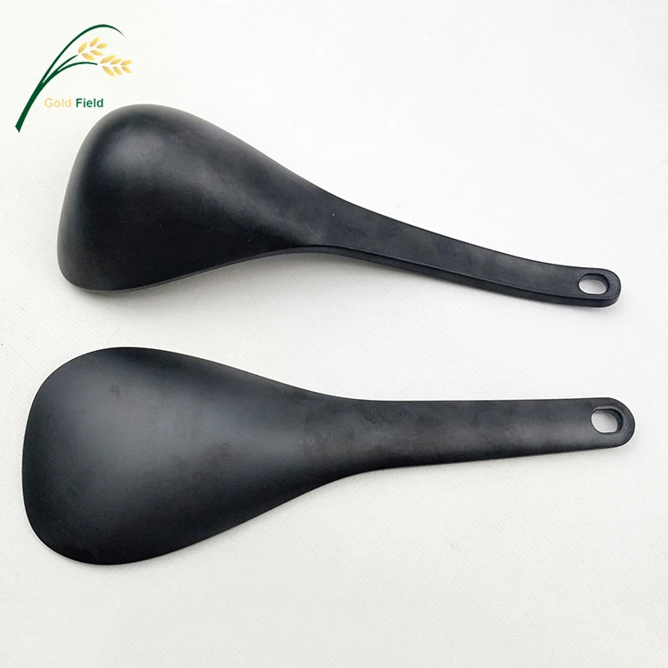 Black Durable Heat Resistant Easy Clean Ramen Alloy Spoon