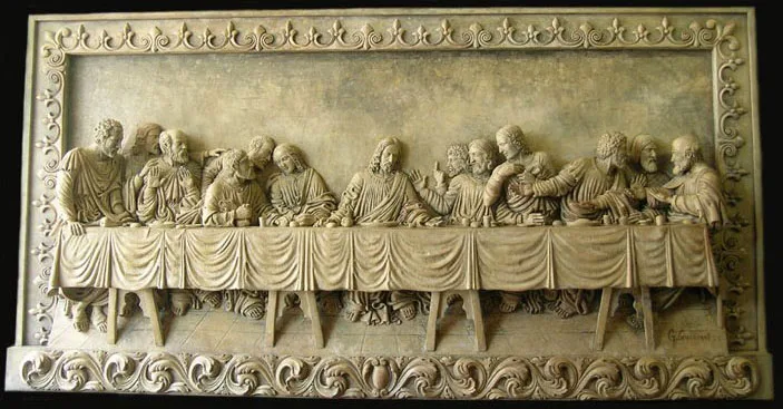 Garden Decoration Famous Stone Relief The Last Supper Wall Art Sculpture