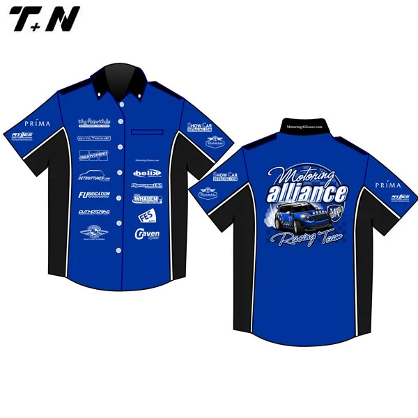 Motor racing button shirts wholesale