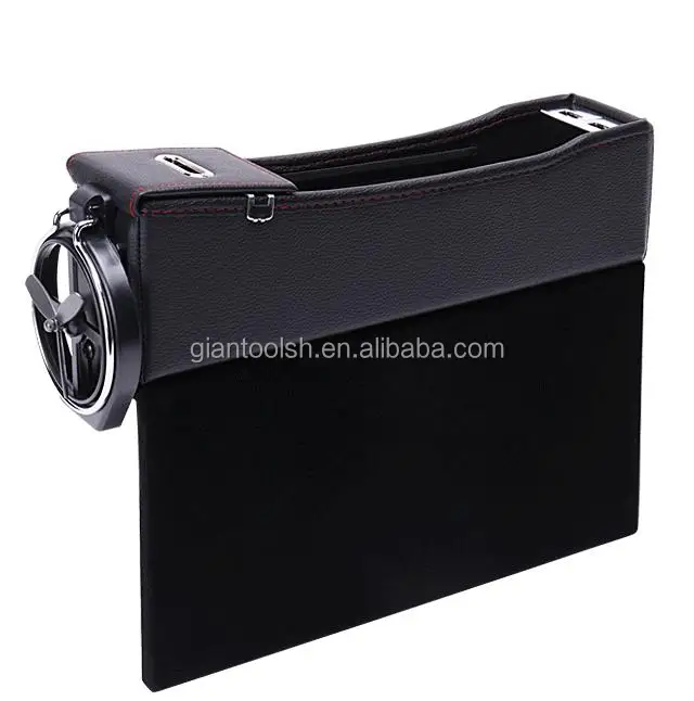 car seat crevice storage box Car Seat Crevice Gap Catcher Organizer Box with Coin Organizer Collect and Cup Holder Dropship
