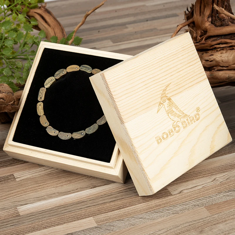2020 BOBO BIRD Factory Stainless Steel Natural Wooden Bracelet Men Handcrafted Bracelets with Best Price