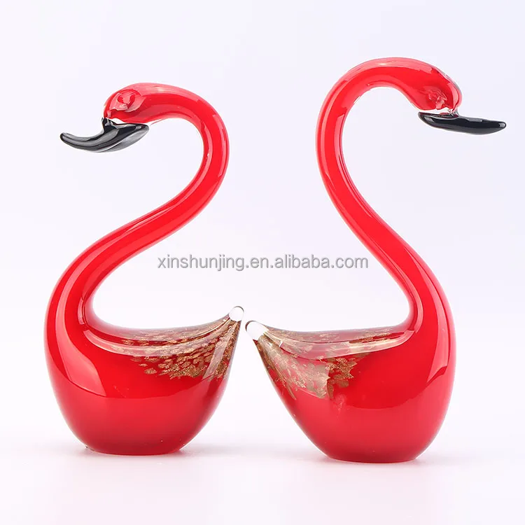 
Crystal glass swan home decoration blown glass fine figurine crystal gift for home decor 