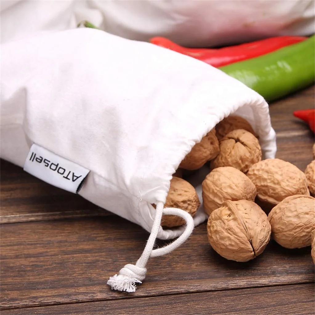 Eco Friendly Custom Printing Printed Logo Cotton Canvas Pouch Packing Packaging Drawstring Draw String Pouch