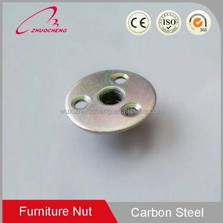 T Nut Fasteners China manufacture factory price Zinc plated round base T nut three brad hole tee nut