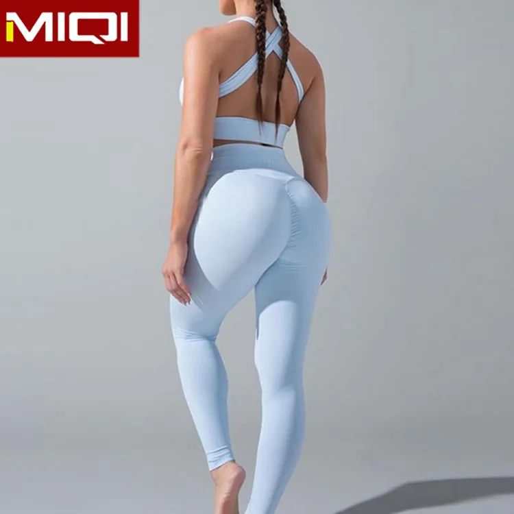 Wholesale Women Tummy Control Nylon Training Leggings Scrunch Butt High Waist Sexy Gym Yoga Leggings for Women