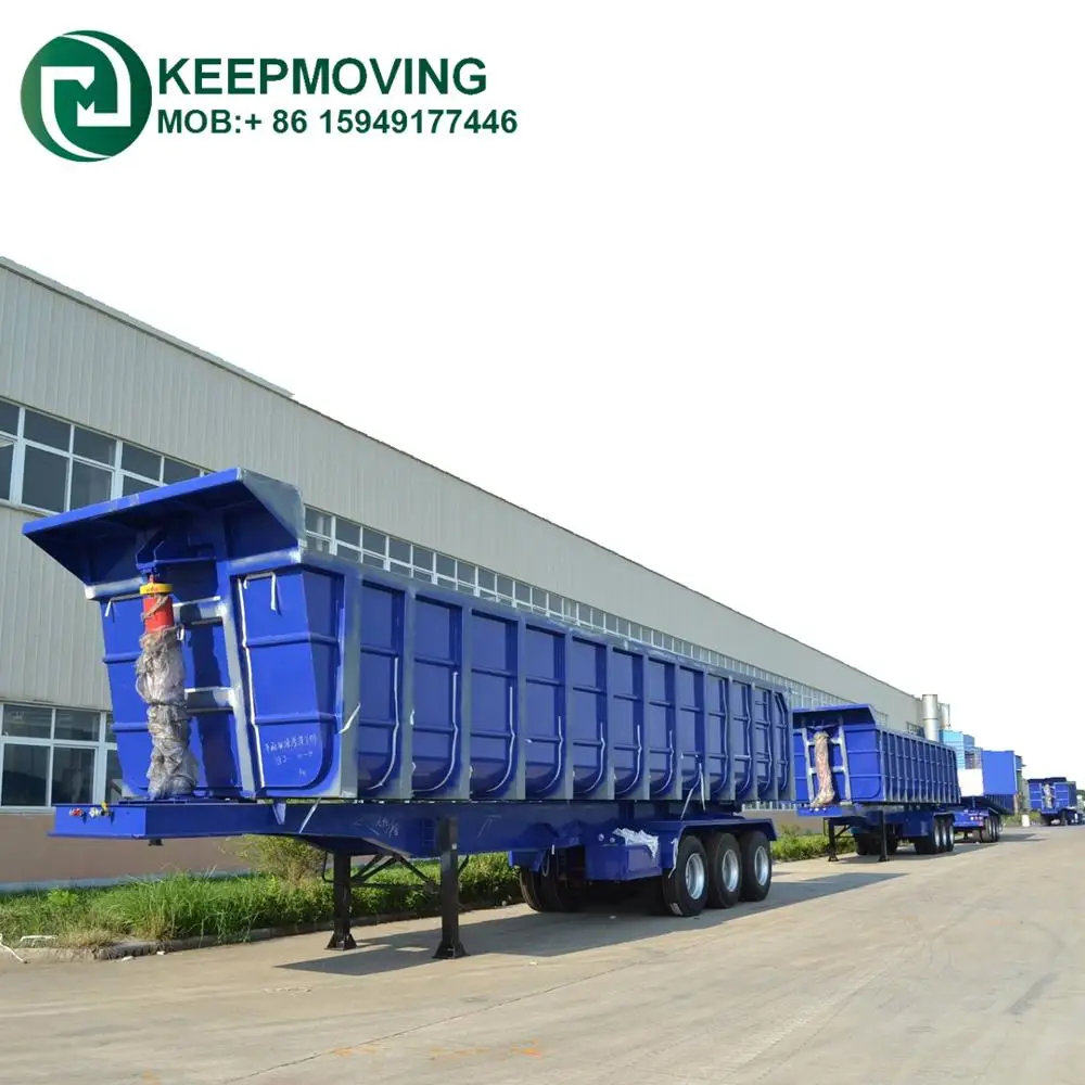 China Manufacture 2 Axles 40CBM End Dump Semi-Trailer U shape dumper