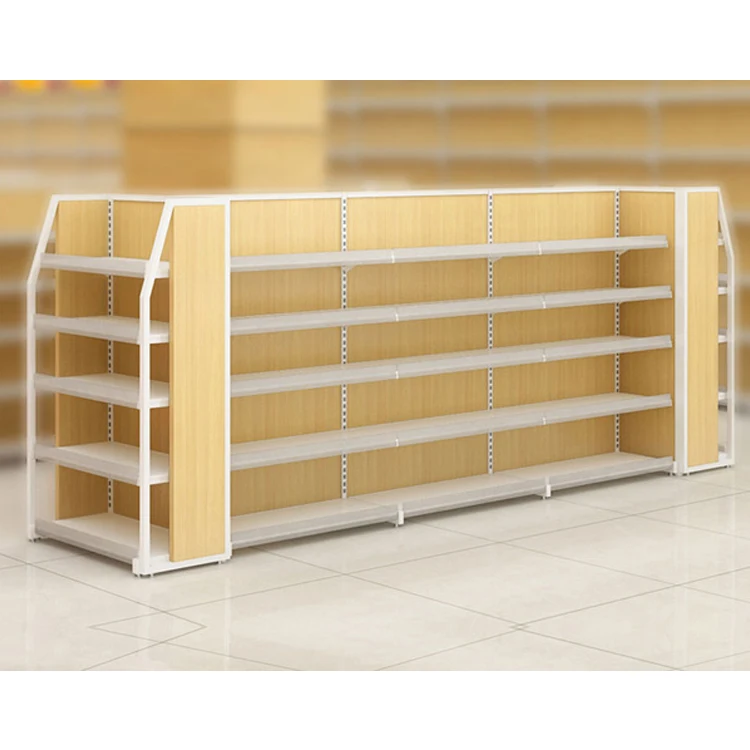 Commercial store display shelving wooden gondola for shop