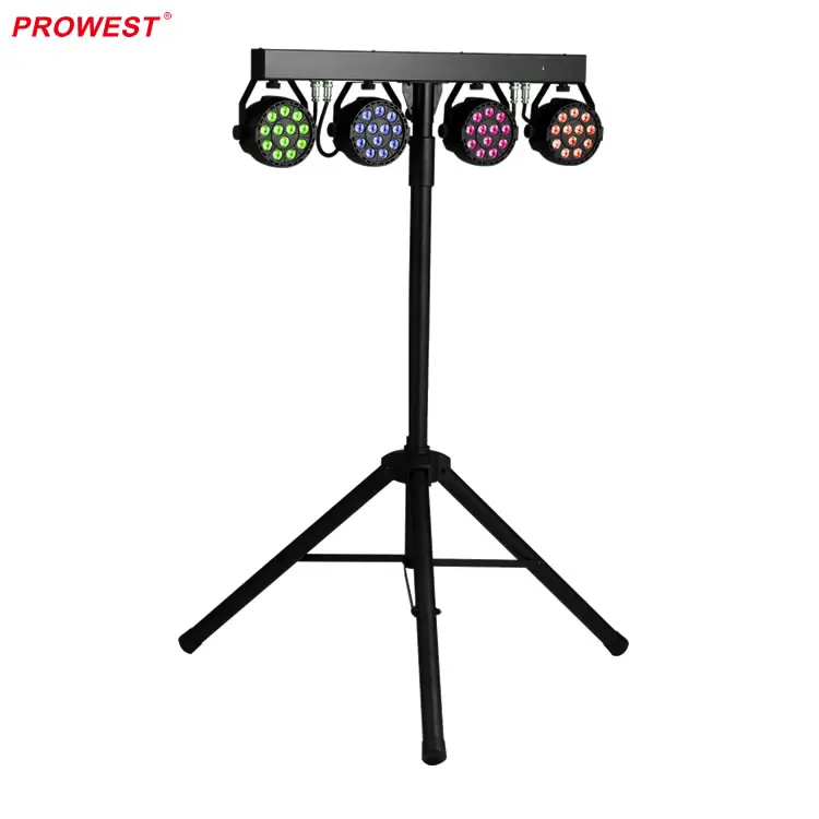 48Pcs 1W LED Par Can Light Sets RGBW LED Bar Stage Light with Triangular Stand Remote Control for Party Light Disco Bar
