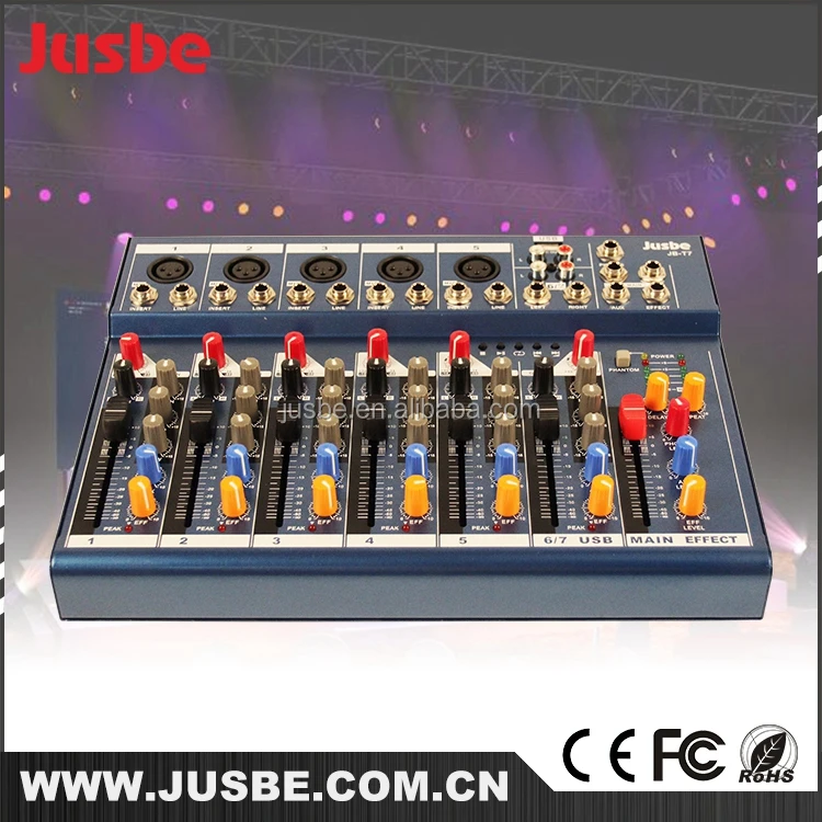 
Jusbe 12v 7 channel mixer audio dsp professional digital audio mixer studio master audio mini mixer 