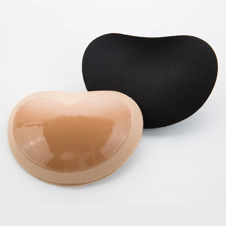 
1 Pair Women Bra Pad Removable Easy Use Wash Swimsuit Bikini Sponge Chest Silicone self-adhesive Bra Pad For Women 