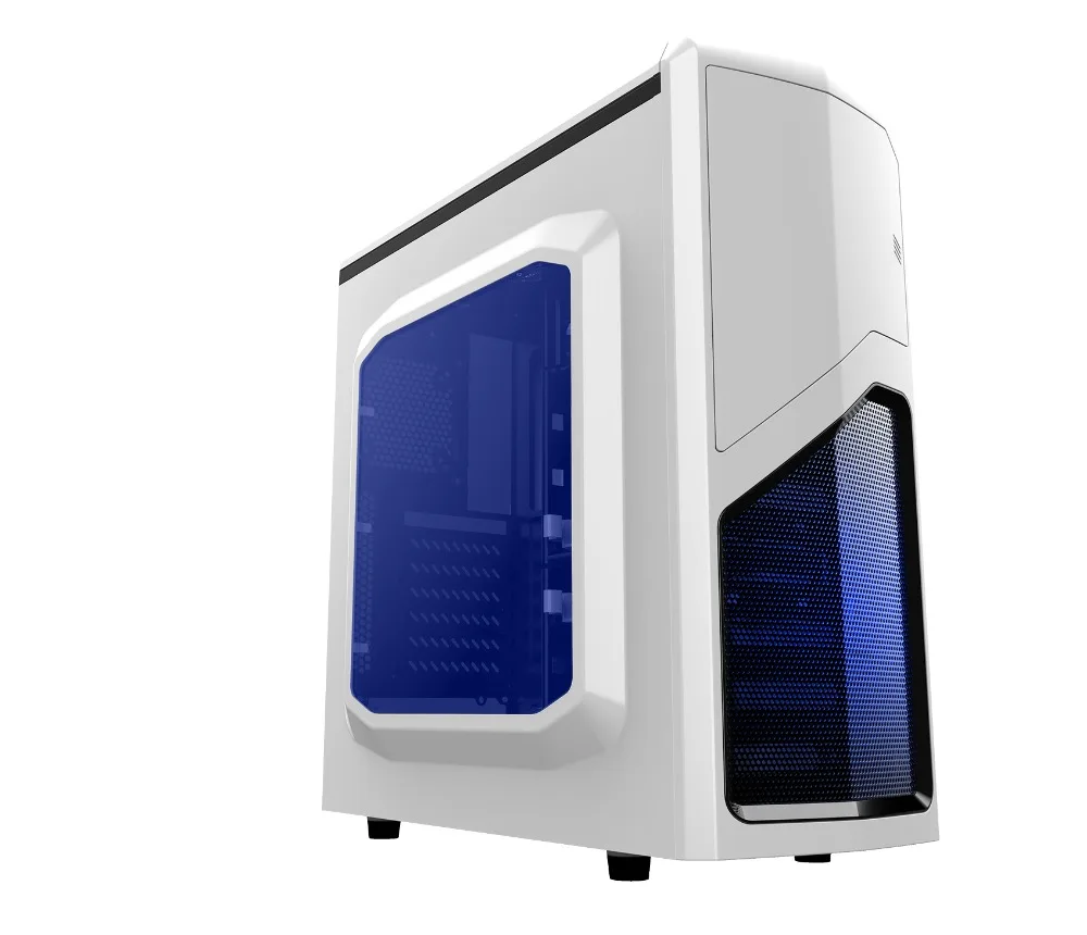 Best quality horizontal computer case atx gaming pc case with 14cm LED cooler fan