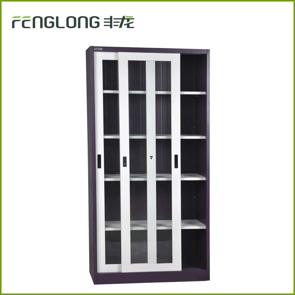 2 двери 4 слой доски стеклянные раздвижные коммерческих металлическая мебель стальной шкаф