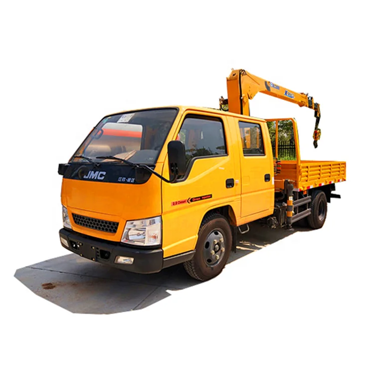 JMC double cabin 2 ton truck-mounted crane/mini truck crane