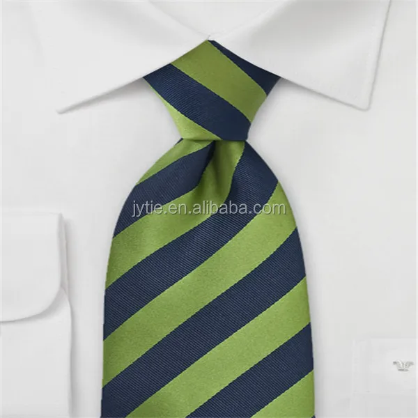 Citrus Green and Navy Striped Tie