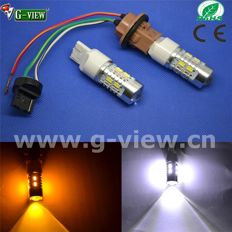 Супер белый свет для автомобиля 1157 7443 двойной цвет 5630 чип switchback светодиодные лампы авто