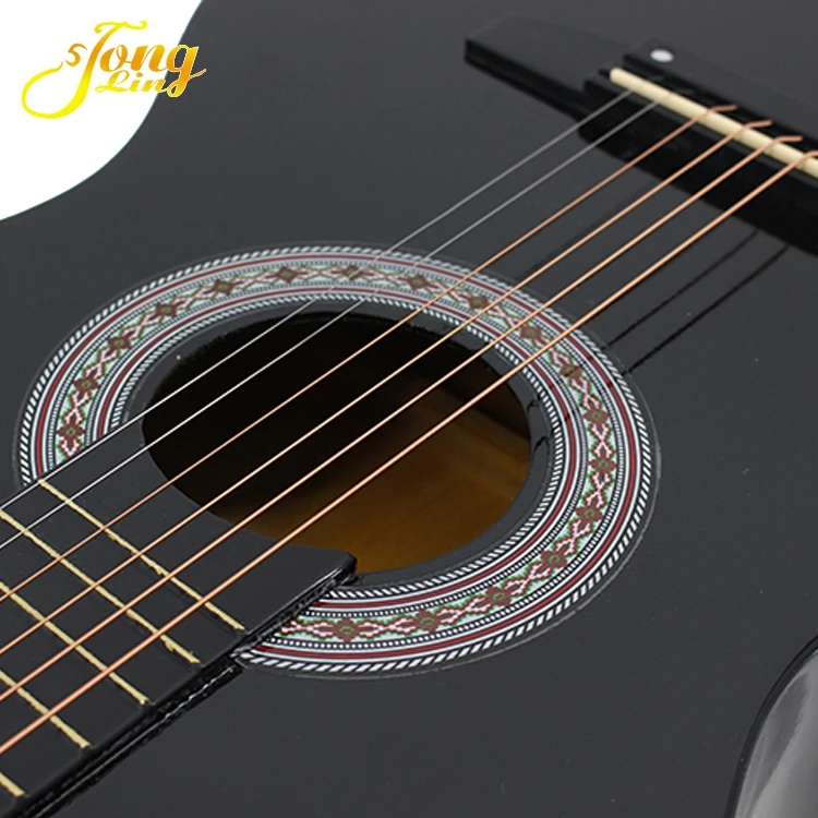 Full black round back  acoustic guitar with free hard case