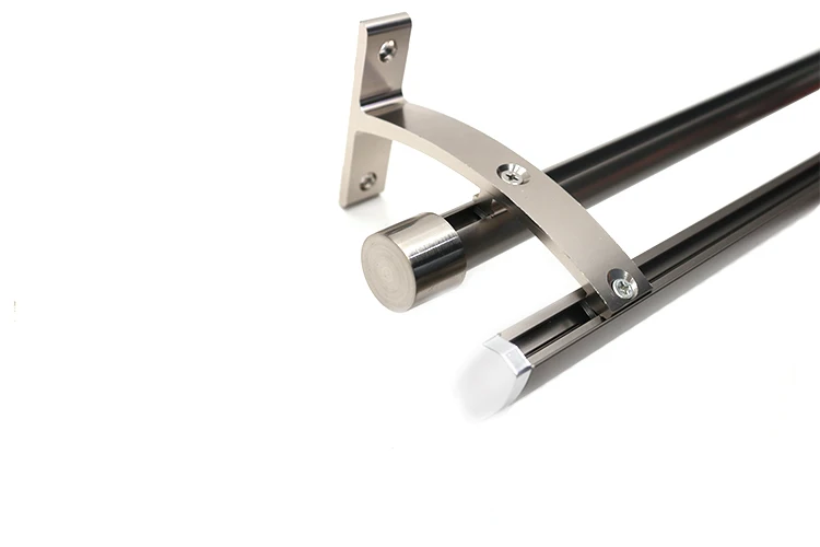 European aluminum extrusion shower curtain rod curtain track with screws and pulleys