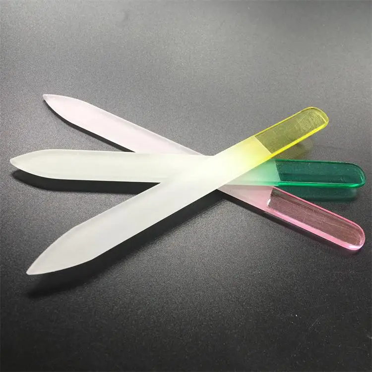 Professional Manicure & Pedicure Different Handle Colors Nail Glass File Personal & Salon Used With Amazing Designs