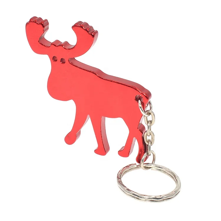 Wholesale Promotional Bottle Opener Moose Shape Aluminum Keychain
