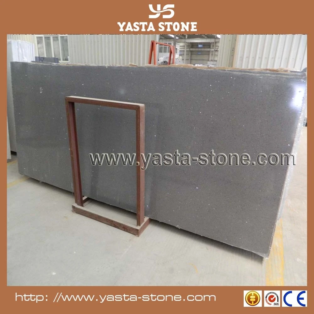 Sparkling Starlight Quartz Floor Grey Quartz Mirror Fleck Tiles