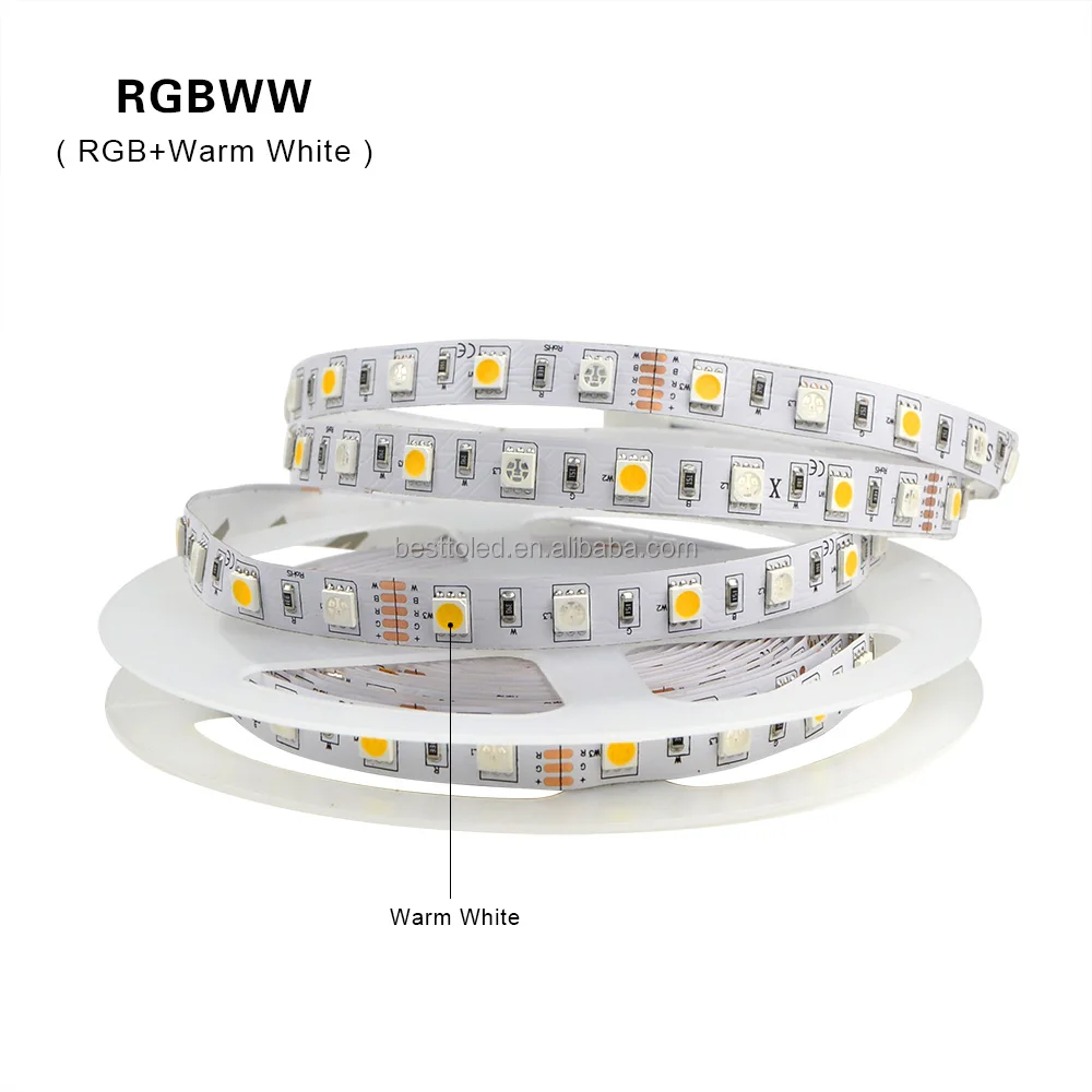 ETL approval 5050 60leds/m high lumen CRI90 95 RGBW 12V / 24V strips led lights with 5 years warranty