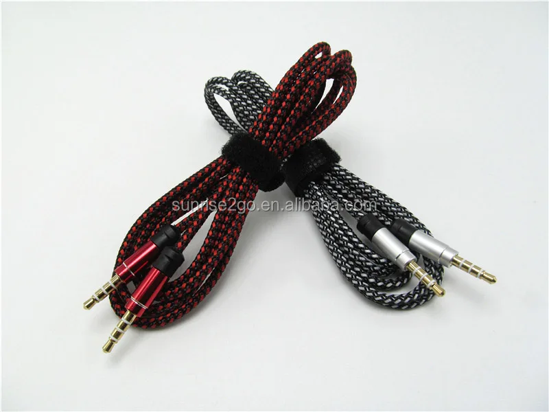 2017 Factory price dual male 3.5mm to 3.5mm 1m/ 3ft Aux jack audio cable for iphone/ car/ speaker