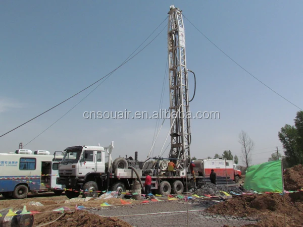 BZC600CLCA in Huabei Oilfield drilling construction site drill rig rotary down the hole rig 600m hole depth 500mm hole diamter