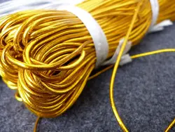 1mm Gold silver round rubber cord rope elastic cord String gold thread wedding Invitation Tag string 100Meter/Roll