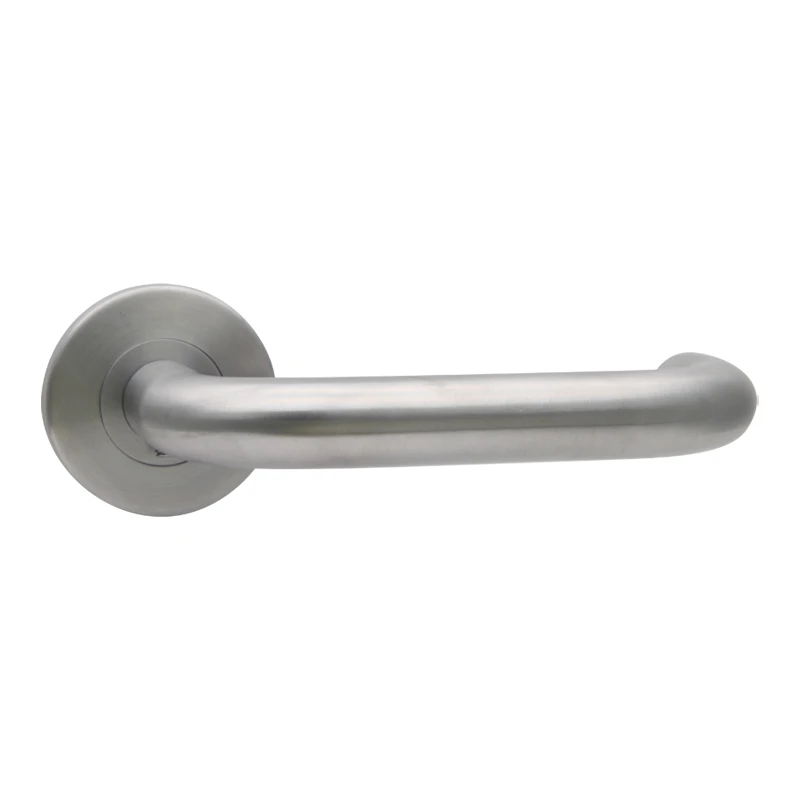 Customized brushed steel round hollow tube plate door lock handle