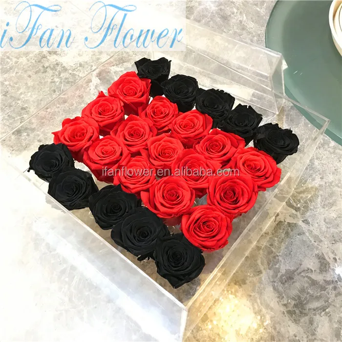 Eternal flower box preserved rose eternal life flower acrylic box wholesale