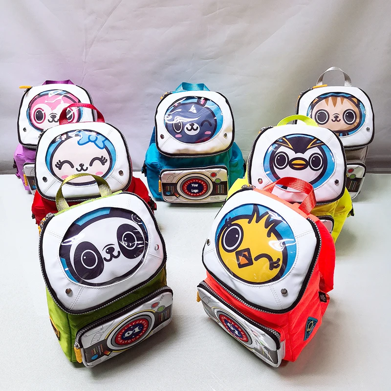 Nylon teens waterproof cute 3d zoo animal kindergarten kids children backpack school bag