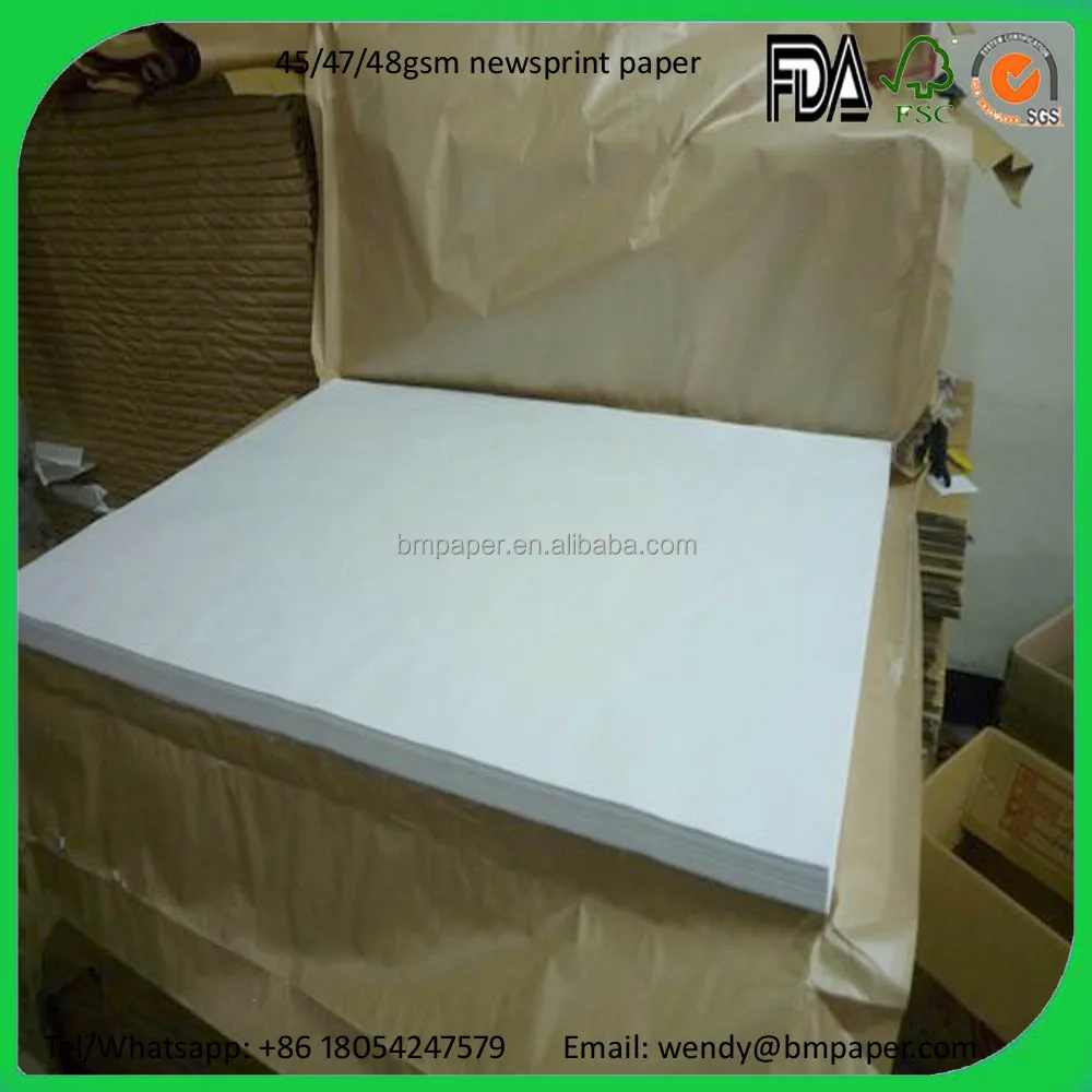
48gsm 781mm newsprint paper reel / daily paper / newspaper jumbo roll 