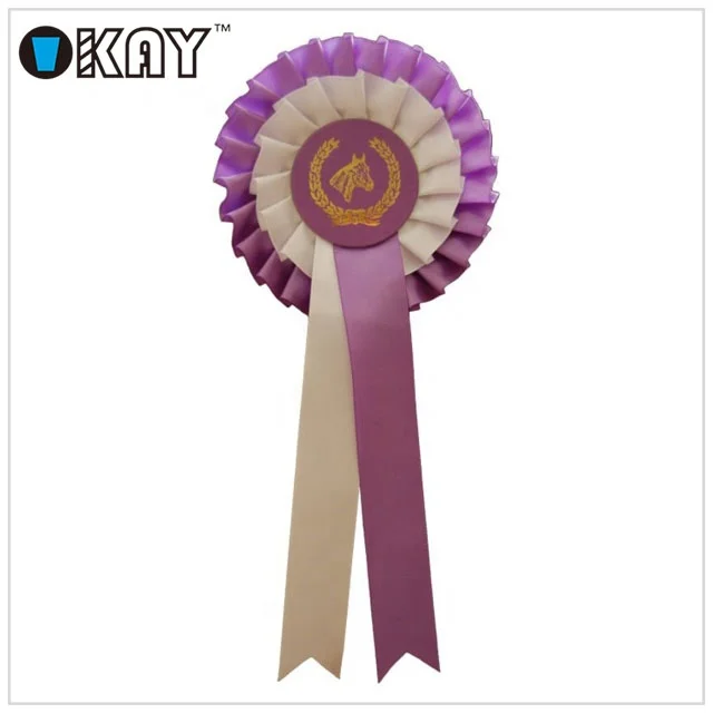 Hot Selling Large Round Rosette Award Satin Ribbon