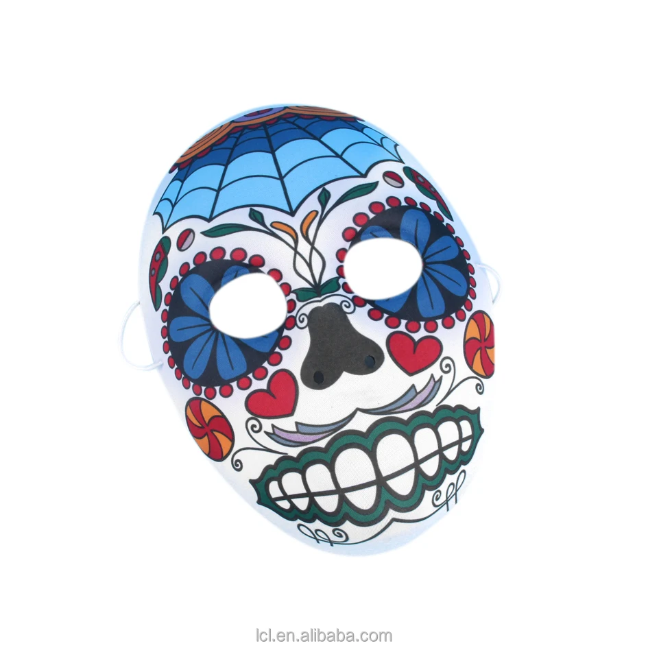 
EVA foam Design of party face mask high quality Day of the dead skull printing EVA Mask funny Clown mask 