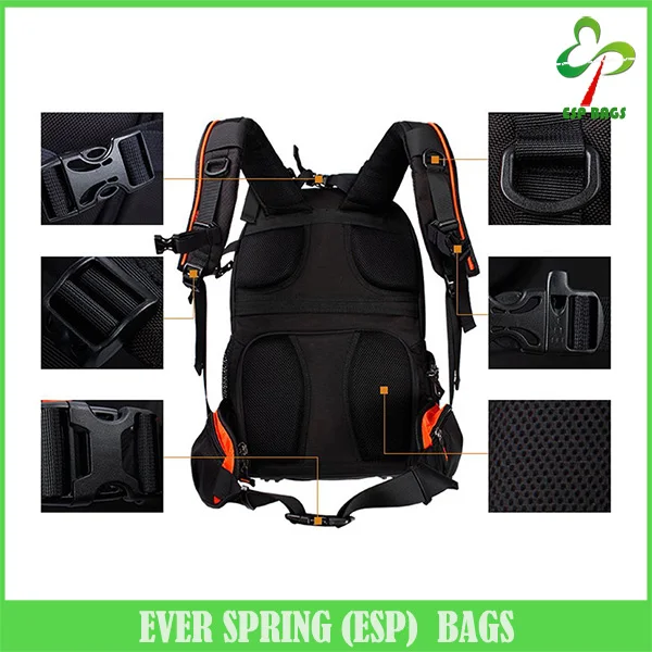 Functional waterproof camera backpack , stylish anti shock and theft dslr camera bag with extra rain cover